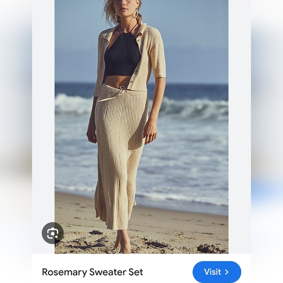 Free People FP Beach Rosemary Ribbed Sweater Maxi Skirt NEW - Picture 6 of 6
